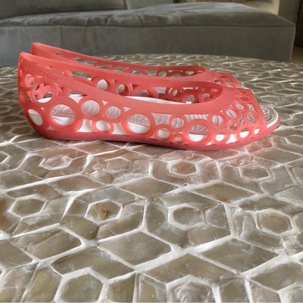 SOLD! Crocs Adrina Flat in grapefruit - Picture 3 of 10